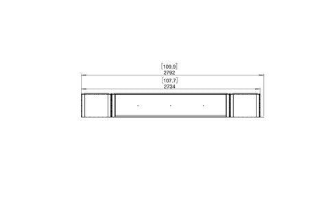 Ecosmart Fire Flex 104LC.BX2 Left Corner Fireplace Insert - Black Finish / Stainless Steel Burner - ESF.FX.104LC.BX2
